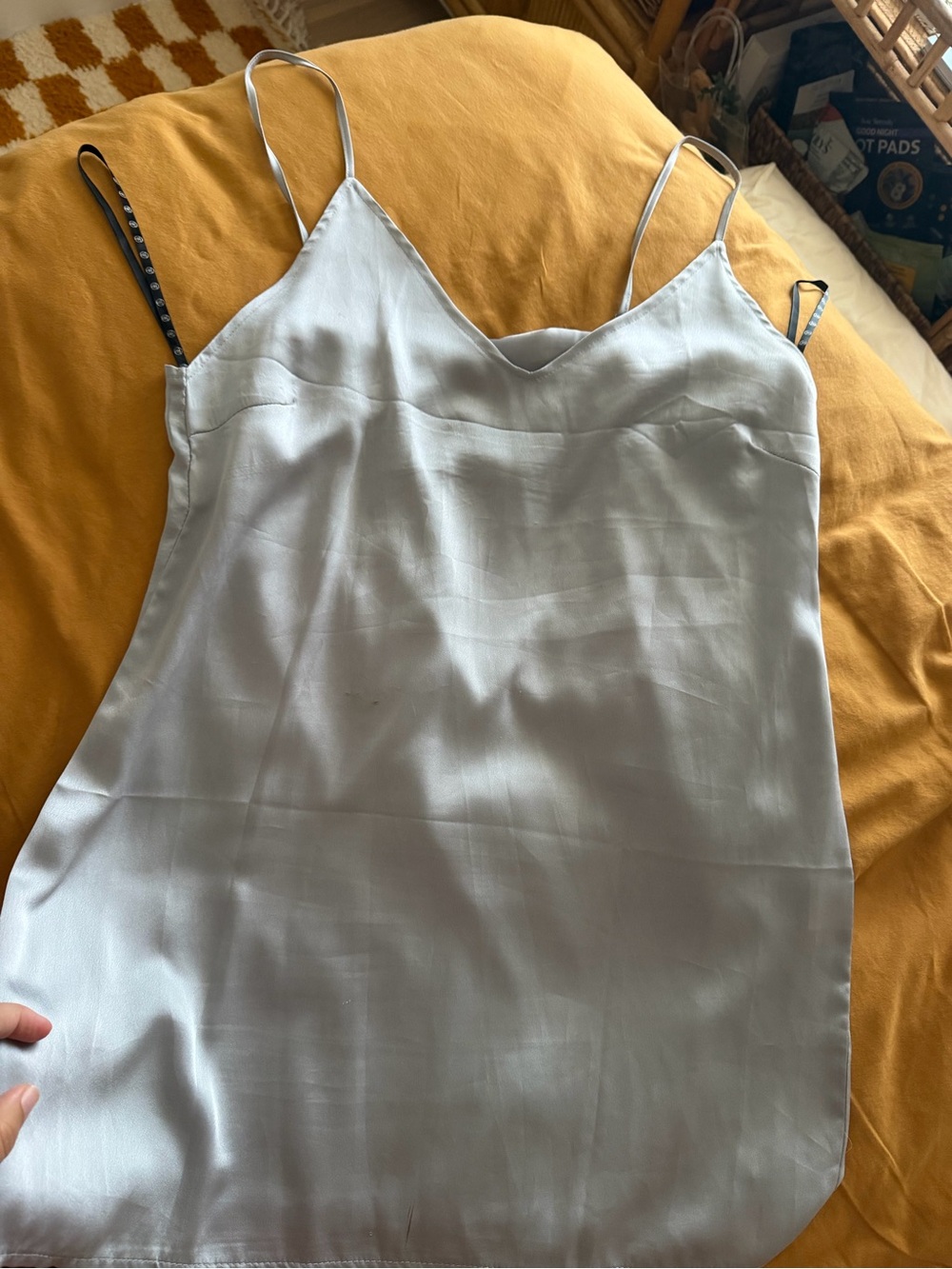 Satin Slip Dress Camisole - Light Silver
